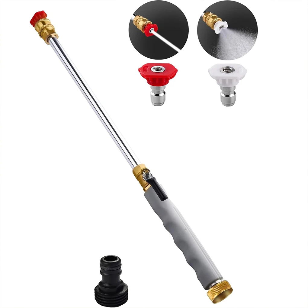 

Stainless Steel Jet Nozzle Power Washer Wand For Truck Car Power Clean Garden Irrigation Nozzle Wand 2 Nozzles and Long Rod
