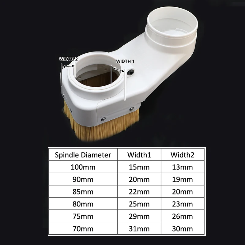 Imagem -03 - Cnc Spindle Dust Cover Coletor de Sapatos Escova de Proteção contra Poeira para o Eixo Motor Router 70 mm 75 mm 80 mm 85 mm 90 mm 100 mm