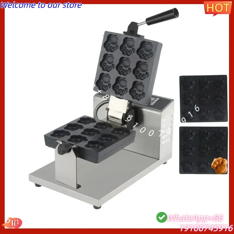 CECertificate Commercial Electric Cute Paws Waffle Maker Mini Cartoon Shape Waffle Making Machine for Wholesale