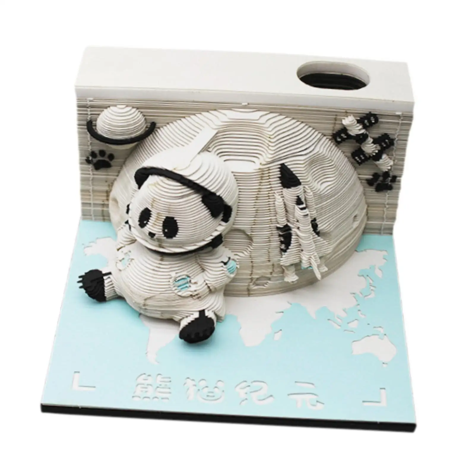 Panda 3D Memo Pad Paper Craft DIY Note Calendar 2025 Tabletop Keepsake Decoration
