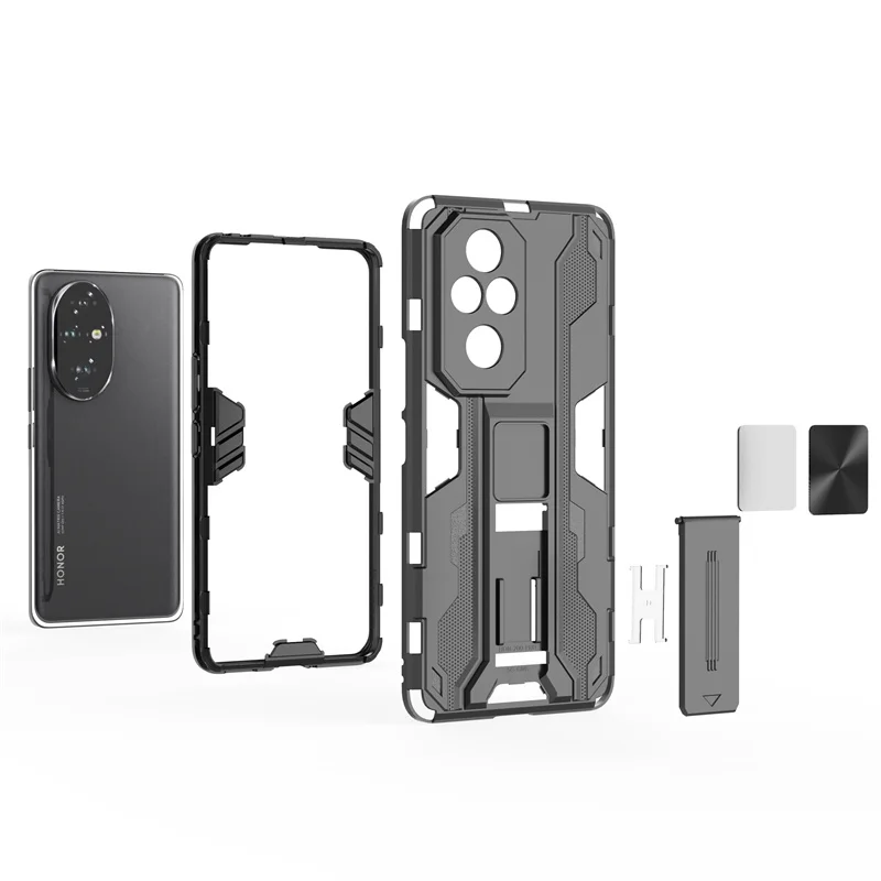 Caso Armadura à Prova de Choque Para Honra 200 Pro 90 70 X9c Honor200 5G Magnetic Holder Stand PC Capa Traseira Para Honra Magic 6 7 Lite Funda