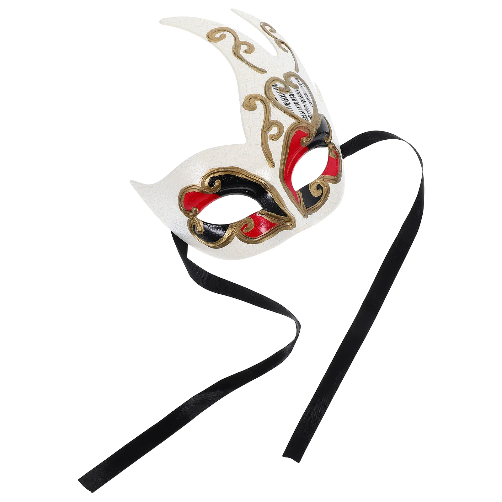 

Flame Cracked Mask Red Premium Plastic Adjustable Half Face For Men Carnival Party Costume Ball Masquerade Decoration Role Play