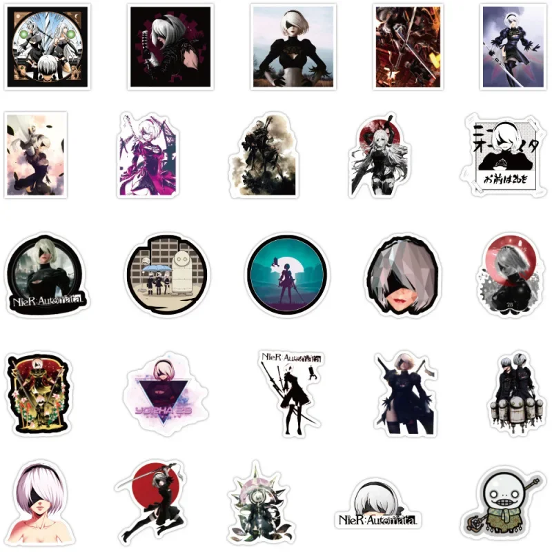 10/25/50 pçs anime nier adesivos jogo graffiti adesivo à prova dwaterproof água bagagem mala notebook portátil moto decalques decorativos