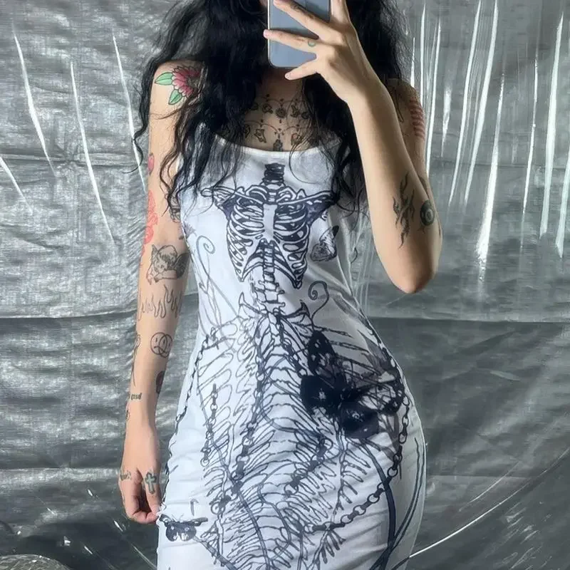 Letnia sukienka na ramiączkach z rybim ogonem, seksowna, dopasowana, podkreślająca talię, dla kobiet Y2k, bez rękawów, niebieska, Vestidos Mujer, nowość na lato 2025