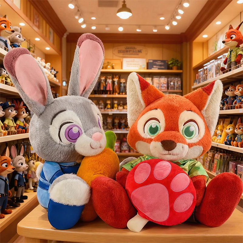 

New 55cm Kawaii Judy Plush Toy Zootopia Stuffed Doll Nick Animal Crossing Cute Soft Toys for Kids Birthday Xmas Gift Factory