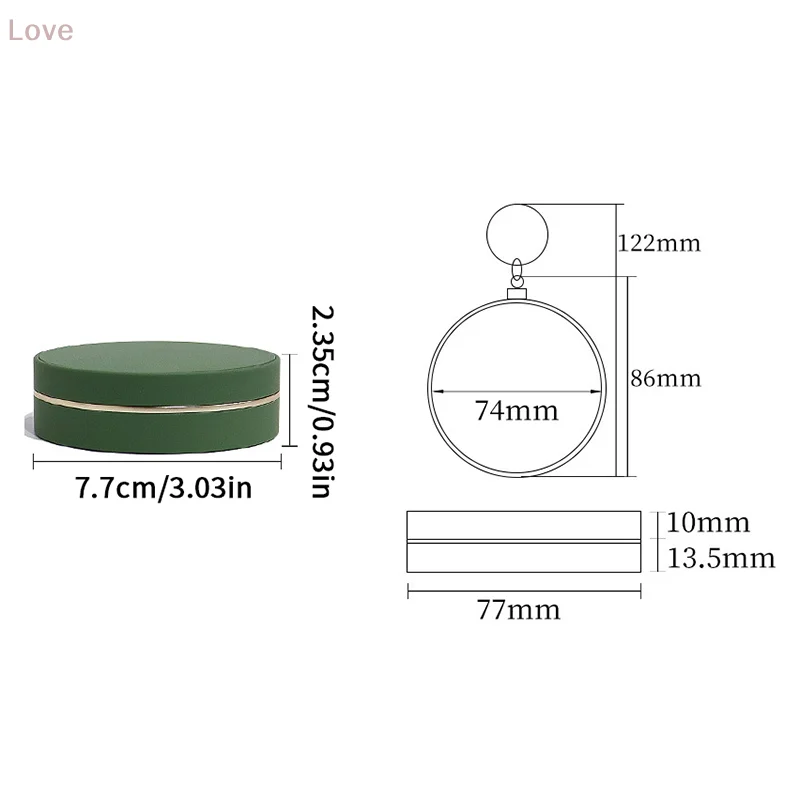 [L&P] صندوق نفخة وسادة هوائية فارغة مع سلسلة مفاتيح إسفنجة لمسحوق مرآة محمولة حاوية مستحضرات التجميل لكريم Bb