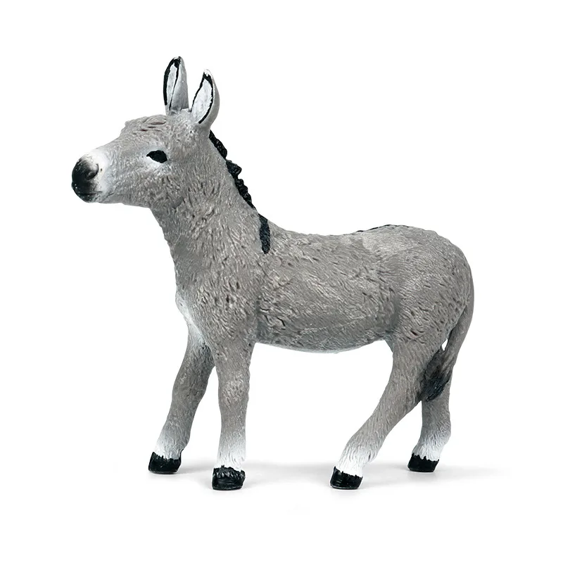 Children solid simulation wild animal world donkey model domestic animal donkey poultry farm wool donkey toy ornaments