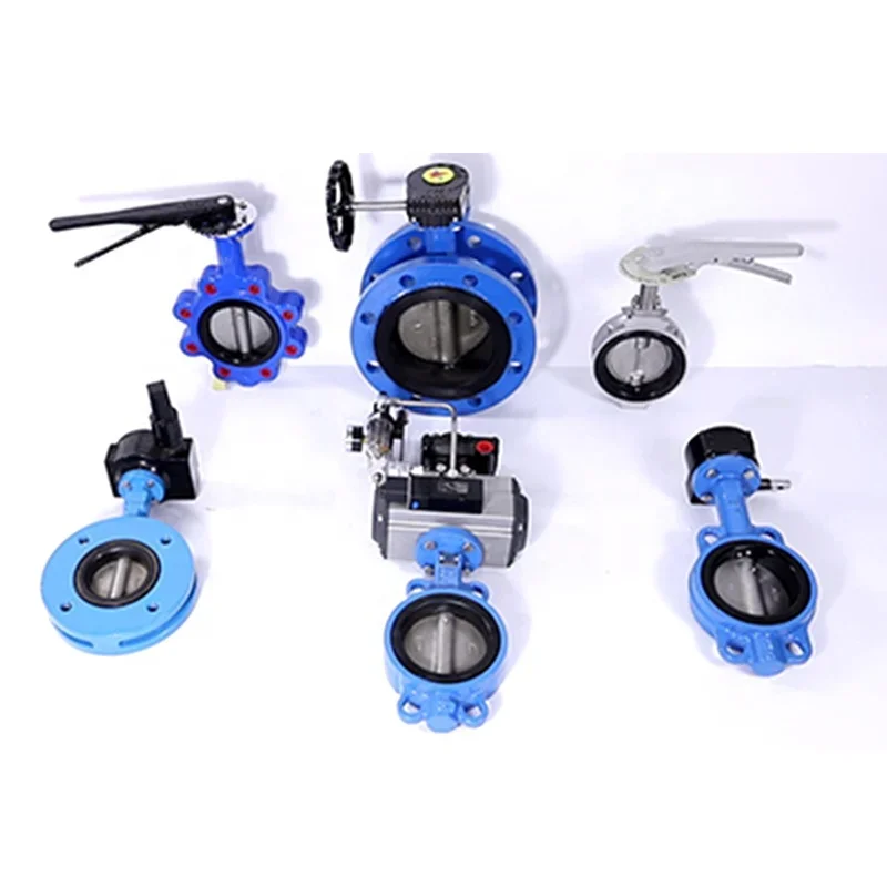 DN100 DN200 PN16  wafer type DC AV Electric Actuator control  sanitary Wafer butterfly valve for water