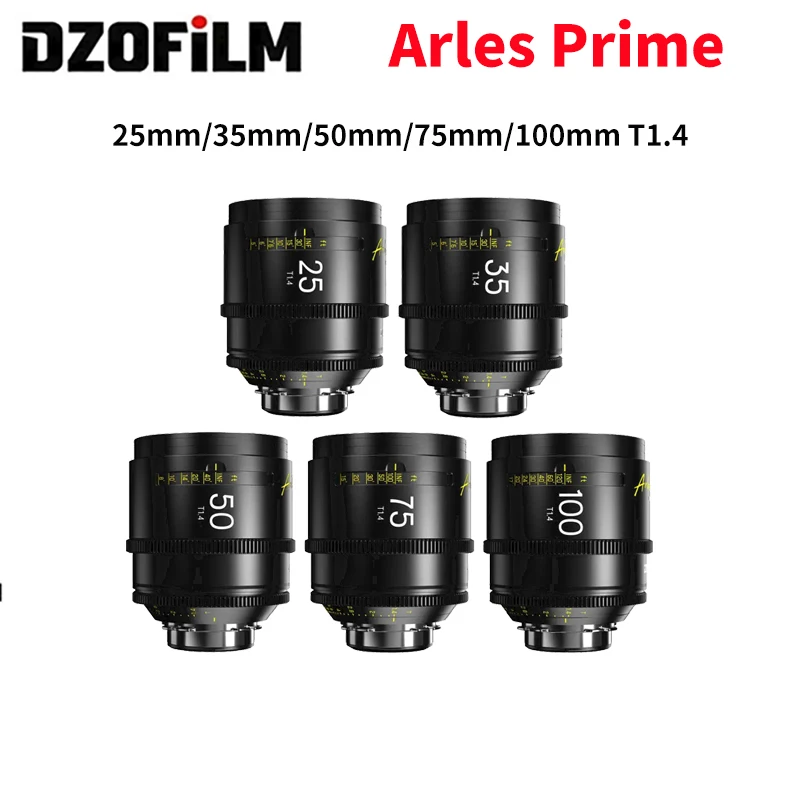 DZOFilm Arles 25mm 35mm 50mm 75mm 100mm T1.4 Large Aperture Prime Cine Lens Kit FF VV ARRI PL Mount