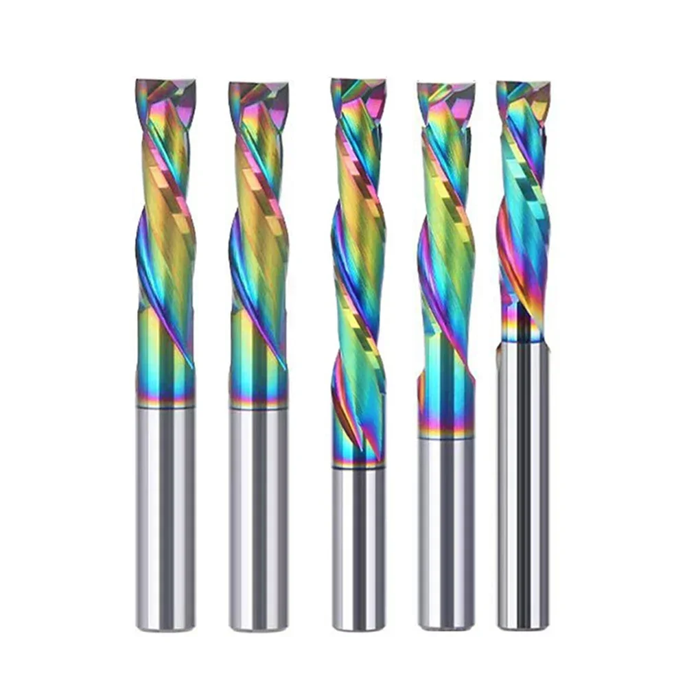 

1pc Double-Edged Compound Milling Cutter 2 Flute Spiral Carbide End Mill Router Bit Ground Large Spiral Groove Milling Cutter