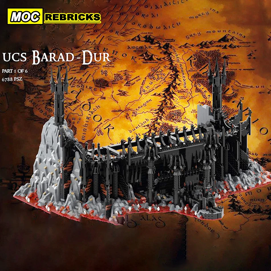 

Movie Scene Architecture Fortress UCS Barad Dur Warbase Prisons Building Block Model Street View Collection Display Bricks Toys