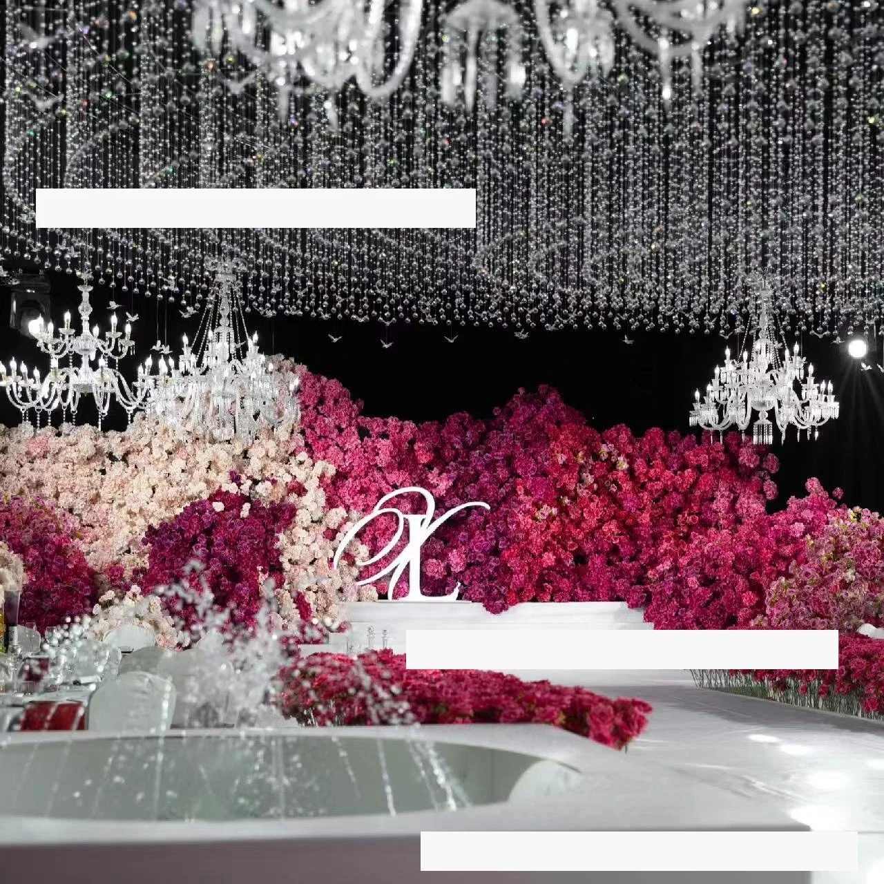 Acrylic crystal bead chain ceiling
