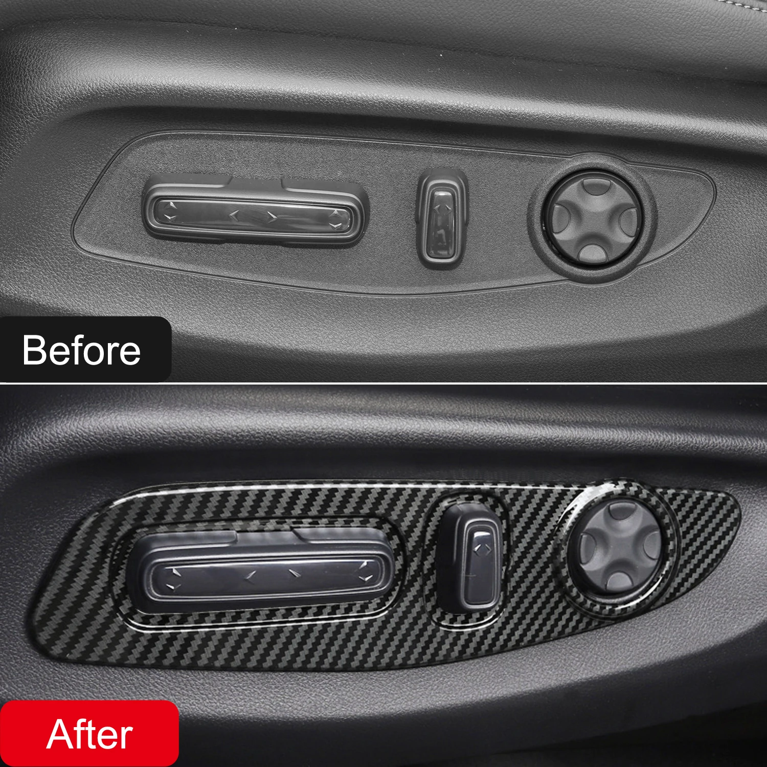 Only Fit LHD! For Honda CR-V CRV 2023 Car Accessories ABS Carbon Fiber Style Interior Seat Adjust Panel Cover Trim 2pcs image 4