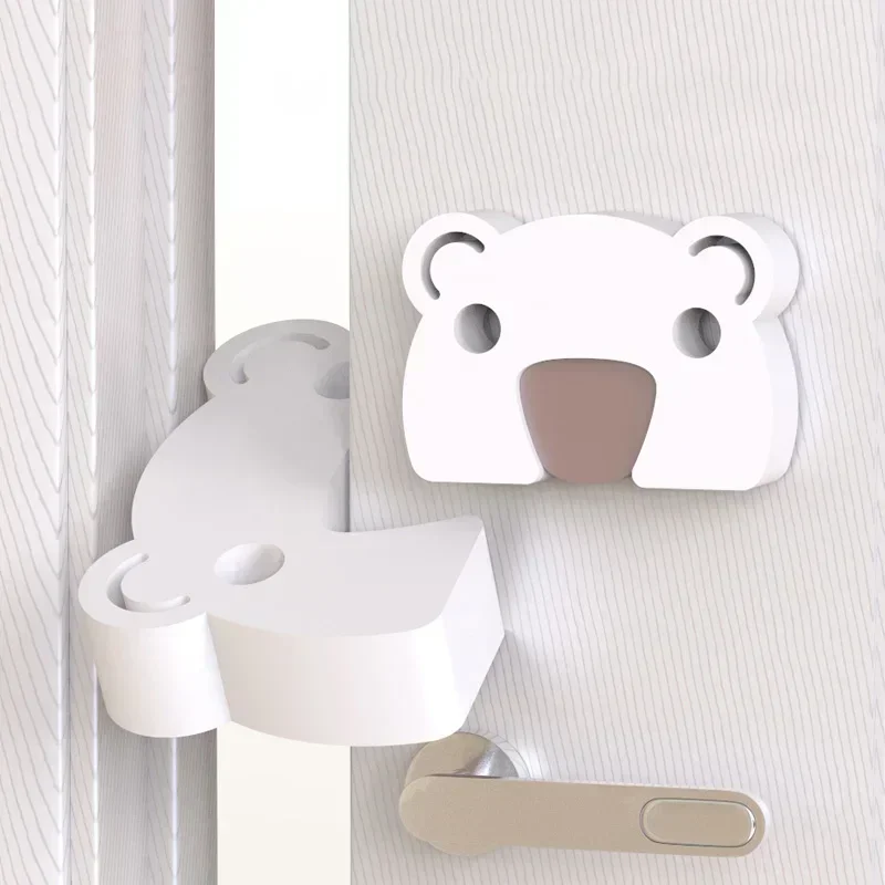 

Baby Toddler Anti-Pinch Finger Door Stopper - Thick White EVA Cartoon Bear Design Home Safety Door Block for Kids Protection