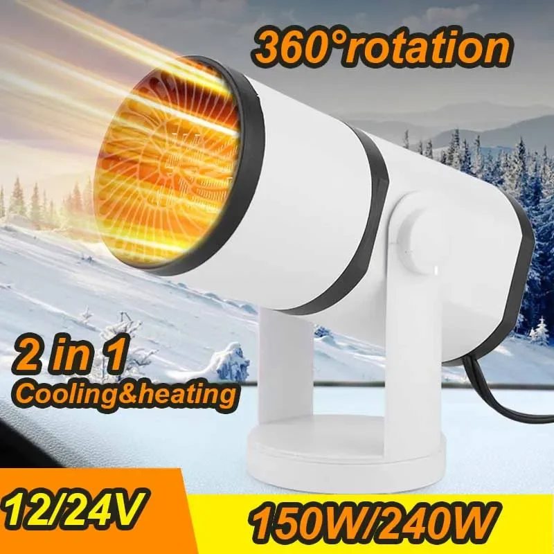 12V 150W Quick Heating Car Heater Fans Electric Cooling  Windshield Defroster Defogging Demister Anti-Fog Prestart Preheater