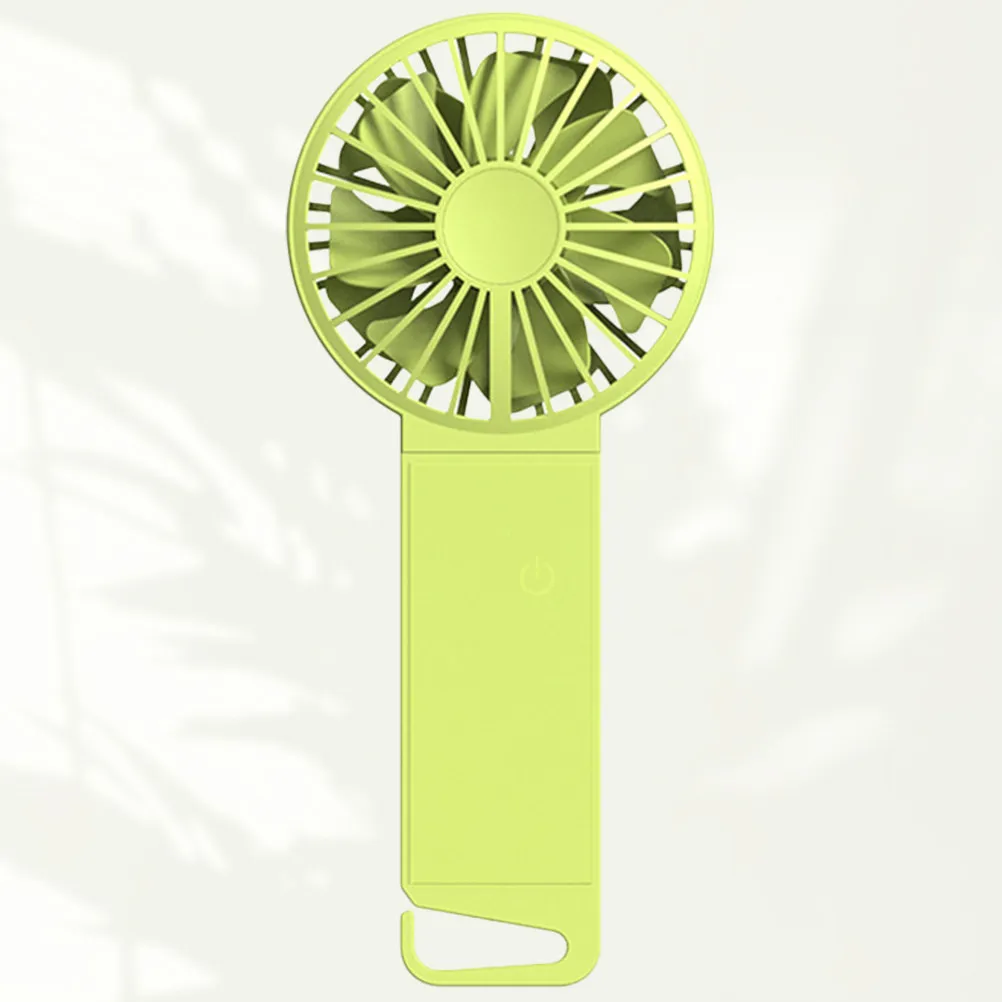 USB Small Handheld Folding Fan Fluorescent Green 85x35x193mm Lightweight Silent Mini Fan for Office Home Store
