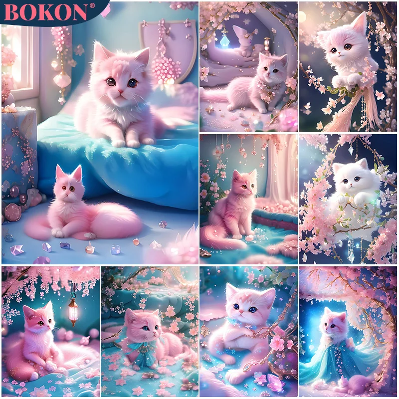 

Animal 5D Diamond Painting Cute Persian Cat Flower Full Diamond Mosaic Diamond Embroidery Kit DIY Rhinestone Home Art Decoration