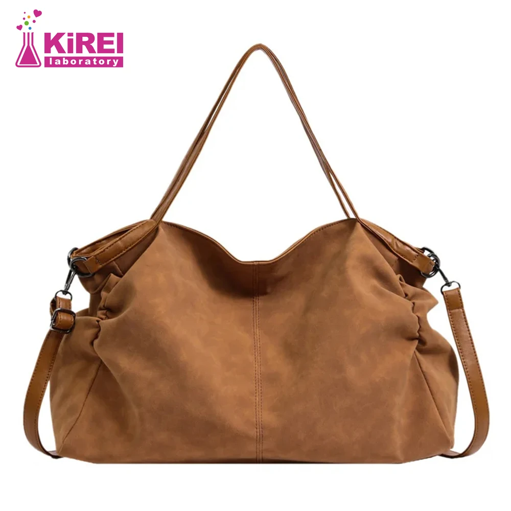 Casual Soft PU Leather Single Shoulder Bag Fashion Classic Retro Hobo Handbag Large Capacity Vintage Crossbody Bag For Women