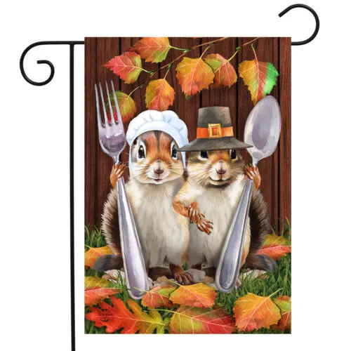 Briarwood Lane Thankful Chipmunks Garden Flag