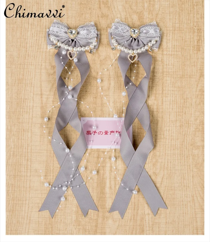 

Japanese Style Mass-Produced Sweet Heavy Pearl Chain Hair Clip Lolita 2025 New Cute Girl Kawaii Hair Accessories
