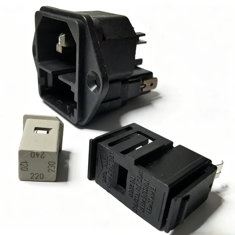 SCHURTER KEA Power Inlet Socket Connector Dual Fuse Switchable Voltage Medical Grade Aerospace Audio HiFi