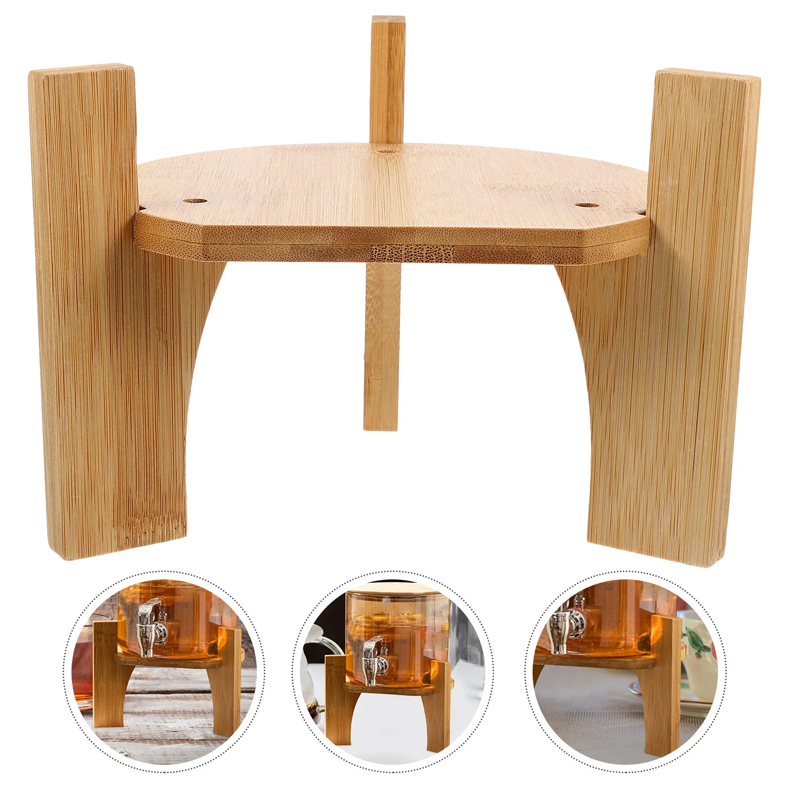 Soporte para frío hervidor de agua, dispensador de bebidas, estante de exhibición, Soportes para plantas, exhibición de botellas de agua, solo Base de madera