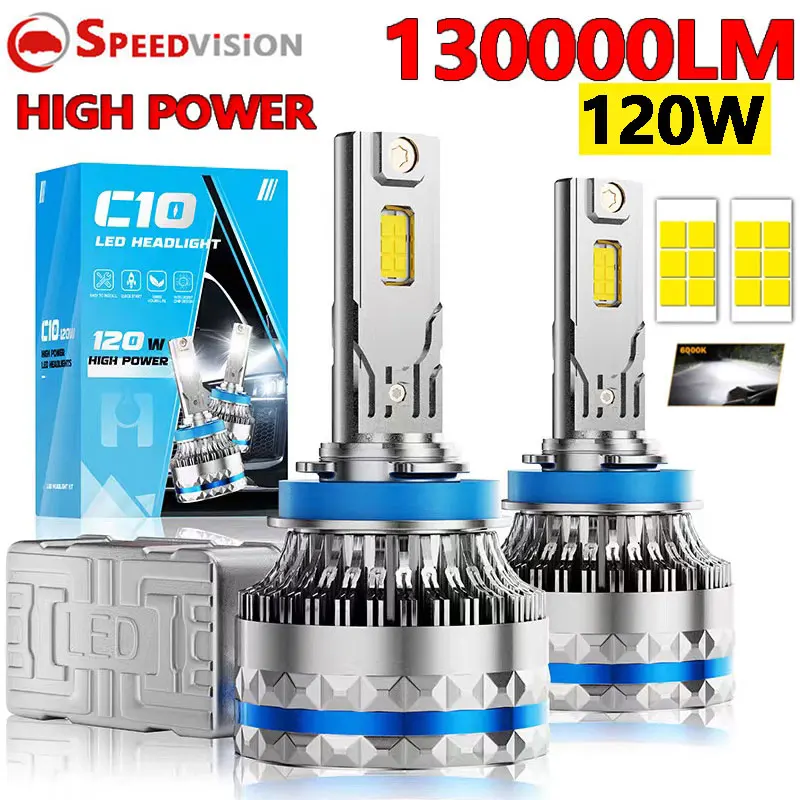 H7 Led Canbus Car Headlight Bulbs 120W 130000LM H4 Led Lamp H9 H11 HB3 9005 HB4 9006 H1 9012 Hir2 6000K CSP 12V Turbo Fog Light