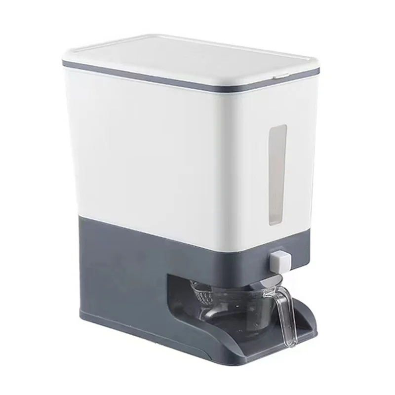 

Sealed Grain Container Storage Household Cereal Rice Box Dispenser Bucket Rice Cans 10KG-A-ABHG