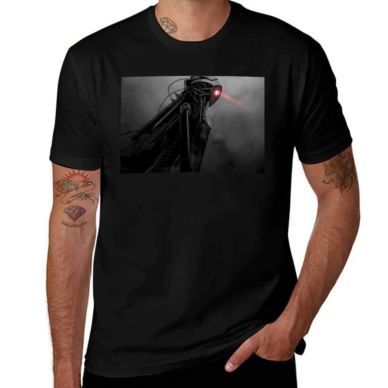 The Watcher EXECUTION Series Post Apocalyptic Scifi Artwork by Austen Mengler T-Shirt Soft Anti-Shrink Cotton Tee T-Shirt