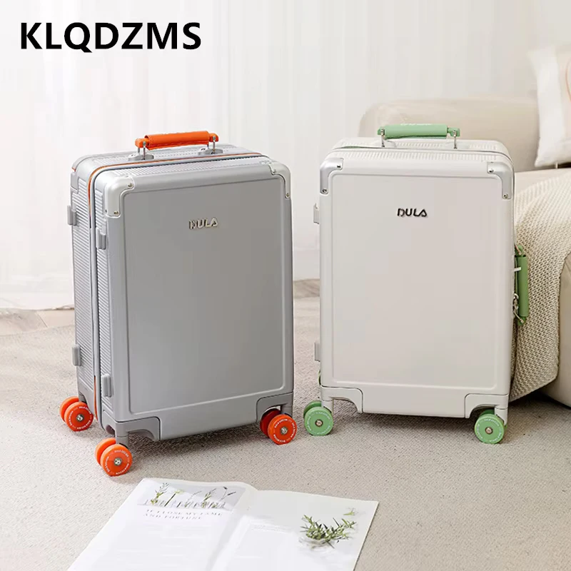 

KLQDZMS Women's Travel Luggage 20 Inch Boarding Box 24" ABS + PC Trolley Case Student 26" USB Charging Password Box Suitcase