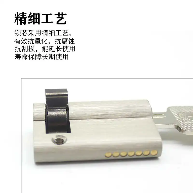 Half Cut Lock Core, Single-Sided Key to Open Brass Interior Door, Garage Storage Room Door Lock, Irreversible 30/10 image 3