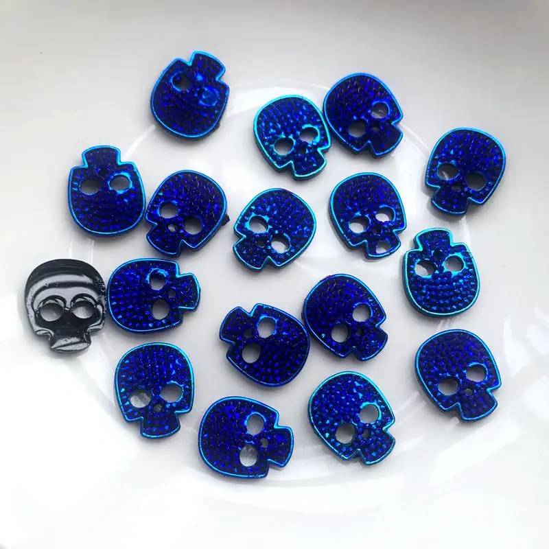 40 pieces of skull resin flat back Rhinestone craft scrapbooking DIY decorative accessories phone flat back