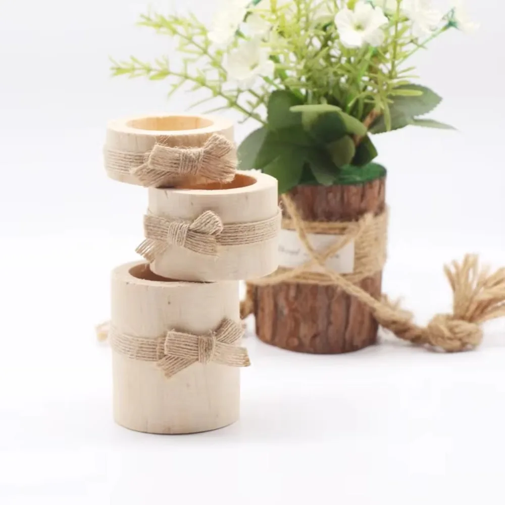 NEW Wooden Candle Holder Ornament Modern Log Color Creative Wood Cylindrical Candlestick/flower Potted Plant Ornament Decorativ