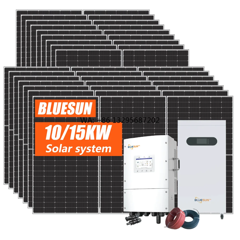 

Easy Install 10KW 15KW Home Solar System with 16kWh 32kWh LiFePO4 Battery Backup, 3-Phase Single Phase Hybrid Inverter for House