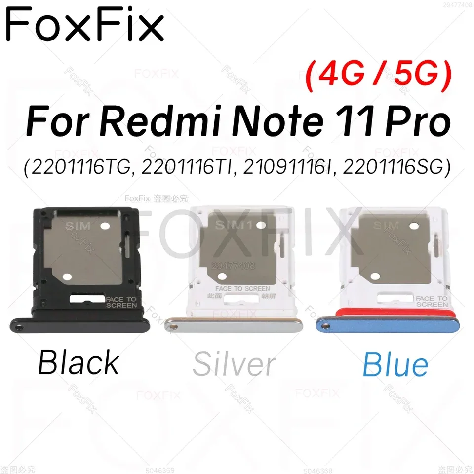 SIM Card Tray For Xiaomi Redmi Note 11 Pro 5G 4G SIM Slot Holder