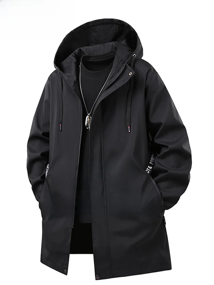 

Мужская демисезонная куртка MoChao средней длины с капюшоном, свободного кроя, больших размеров, модная, с цветными блоками, универсальная верхняя одежда из полиэфирного волокна