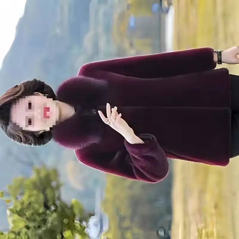 

Осень-зима 2026, высококачественное норковое пальто, женская норковая бархатная куртка, модные меховые пальто, верхняя одежда для мам среднего возраста и пожилых женщин