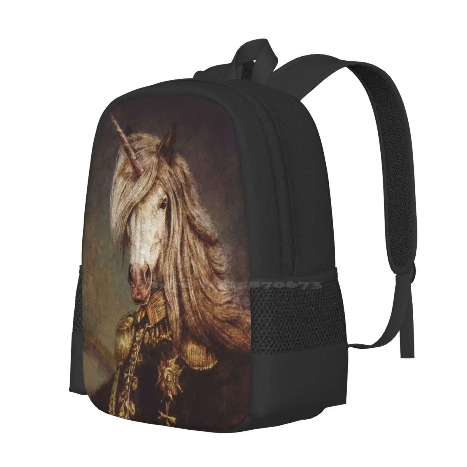 The Count Of Pattern Design Laptop Travel School Bags Count Fantasy Unicorns Old Century Retro Prince King Queen Wild Animals