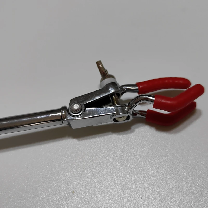1pcs 190mm Laboratory Three Prong Flask Clip Single Extension Lab Holder Tube Clamp Supplies Adjustment Range 0-28mm