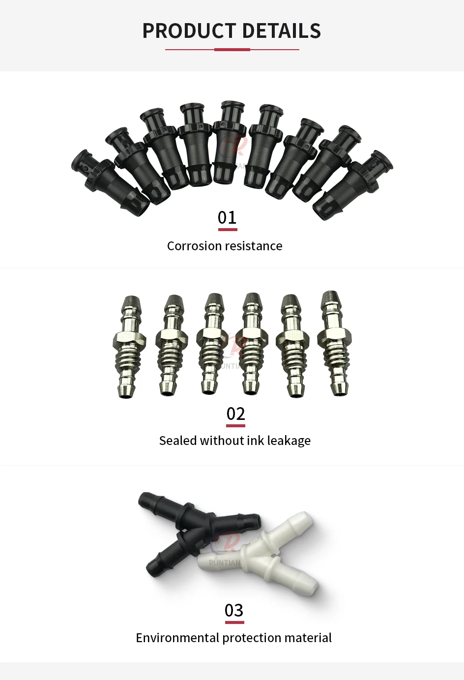 20 Stück Φ4mm 6mm Tintenschlauchverbinder Filteranschluss Tintenschlauchadapter für Tintenstrahldrucker T Y-förmiger Tintenschlauchadapter – Detail 3