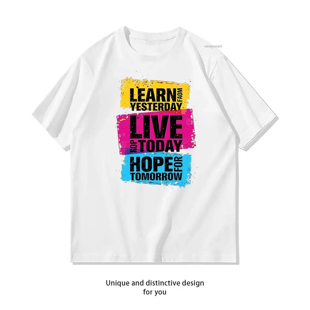 Motivate Tomorrow Learn, Live, Hope T-Shirt Casual cotton graphic t shirts Creative streetwear Classic O-neck shirt