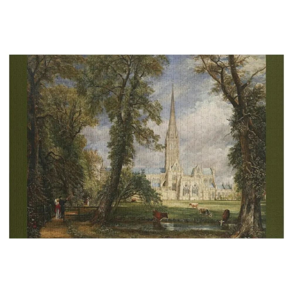 

john constable - Salisbury Cathedral from the Bishop's Garden Jigsaw Puzzle Personalized Gifts Personalized For Kids Puzzle