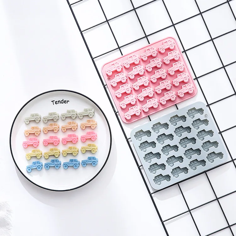 20-Cavity Off-road Vehicle Silicone Mold Fondant Cake Chocolate Muold Car Fudge Making Epoxy Resin Mold Cake Decorating Tools