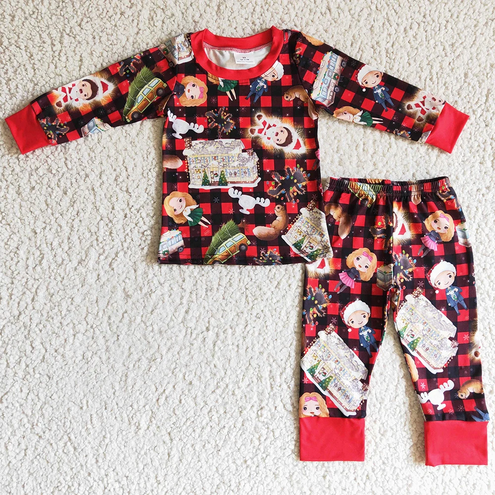

Hot Sale Kids Designer Clothes Boys Pajamas Set Christmas Santa Claus Baby Girl Pajamas Fall Winter Sleepwear Boutique Nightgown