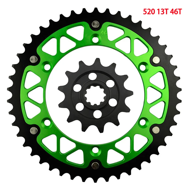 520 Motorcycle 45T~52T 13T 14T Front & Rear Sprocket For KAWASAKI KX250F KXF250 KX250E Enduro 2004 2005 KX 250 KX250 F E