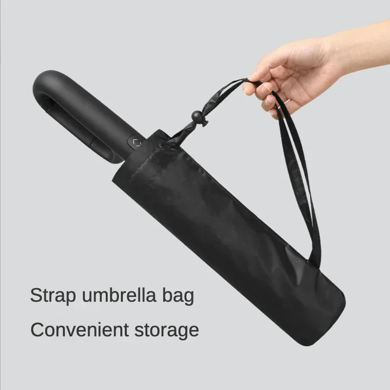 Windproof Strong Men Umbrella 125CM Reinforced Ring Buckle Handle 10 Double Bone Automatic Large Folding Sunproof Big Umbrellas