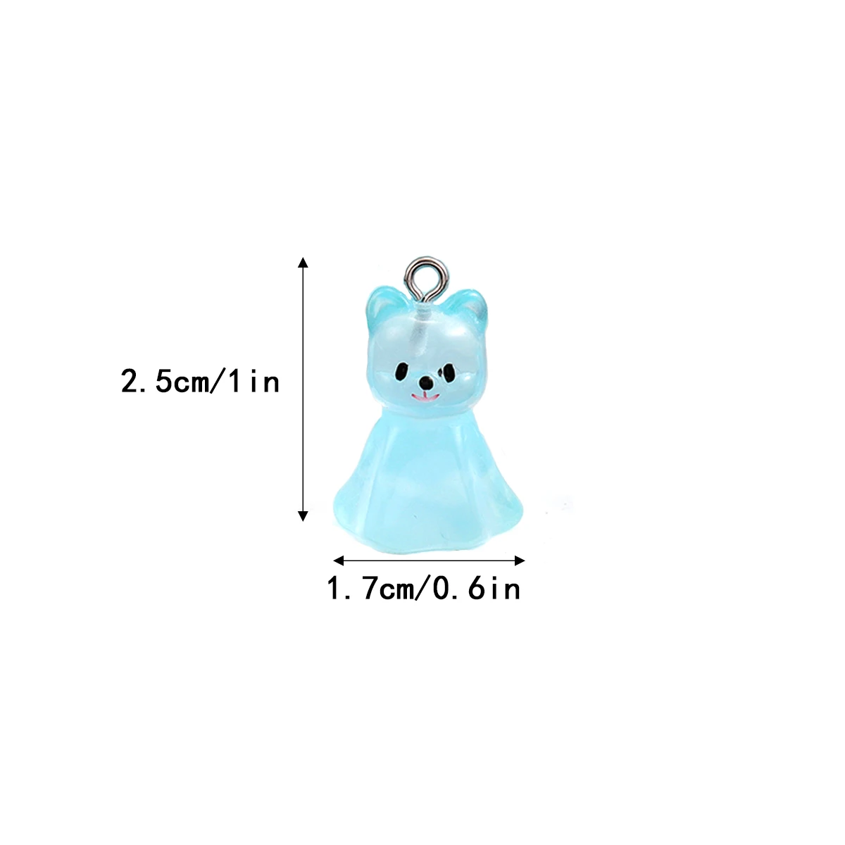10pcs Cute Dog Face Resin Charms Luminous Animal Pendants for DIY Jewelry Making Handmade Keychain Earring Necklace Accessories