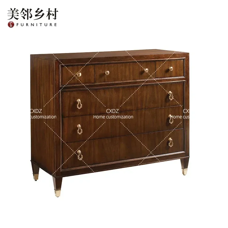 Modern Solid Wood 4 Drawer Cabinet Hallway Entrance Storage Sideboard With Lock
