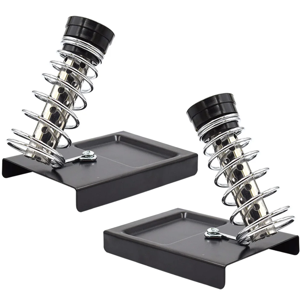 

2pcs Soldering Iron Stand Double Tubes Spring Holder Heavy Duty Support Station Rack Metal Hook Design Elastic Stable for All