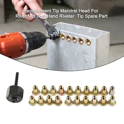 21pcs Rivet Nut Tool Hand Rivet Nut Head Simple Installation Manual Riveter Rivnut Tool Accessory For Nuts M5 M6 M8 M10